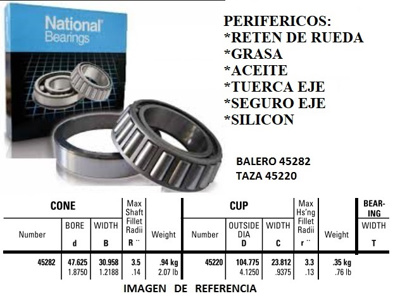 BALERO EJE DEL. INT. DINA S-500 ((P-10) #NATIONAL