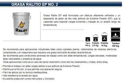 GRASA LITIO EP-2  3.5 KGS #RALOY