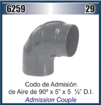 MANGUERA CODO 5" X 5-1/2 X 90° ADMISION AIRE (HS-96/88) #DAI