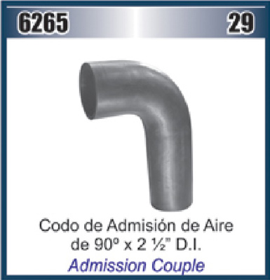 MANGUERA CODO 2-1/2 X 90° ADMISION AIRE (HS-44) 1992