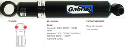 AMORTIGUADOR DEL 58064 KW T600 T800 T2000 #GABRIEL
