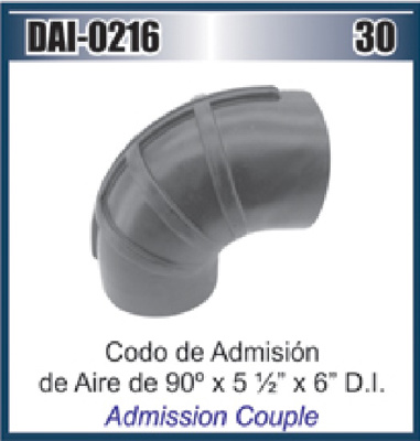 MANGUERA CODO 6" X 5-1/2 X 90° ADMISION AIRE (HS-104/96)#DAI