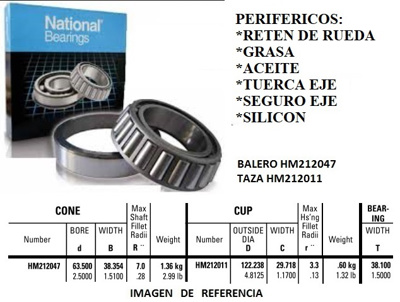 BALERO EJE DEL. INT. DINA 700 ((P-10) #NATIONAL